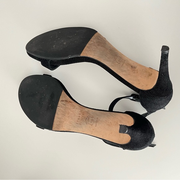 Stuart Weitzman Nunaked Strappy Heel Sandals, Black Goosebump Nappa Leather, 38 - Picture 4 of 5